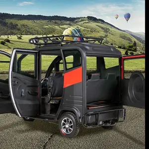 Mini triciclo elétrico ecológico de alta qualidade, 3 lugares, roda, 2 portas, para adultos