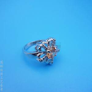 Flower Shaped <b>Crystal</b> <b>Ring</b> Claw Setting Customizable Color Everyday Wear Jewelry - Product Image 2