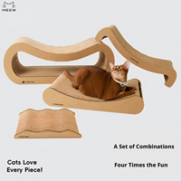 Griffoir modulaire en forme de 8 pour chat, en carton ondulé haute densité, lit-niche multi-niveaux pour chat, mignon, pour plusieurs chats, 80 cm
