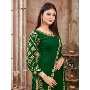 ชุดสูททำงานฝีมือจากร้าน Salwar Kameez ชุดชาวอินเดียชุดผ้าไหมสไตล์ปากีสถานชุดของผู้หญิง - Product Image 2