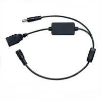 40cm schwarz 2C * 22AWG Dc5.5 * 2.1mm 12V Splitter kabel mit Konverter