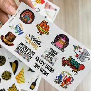 Tatuajes Temporales Coloridos y Ecológicos para Niños, con Diseños <span class=keywords><strong>de</strong></span> Feliz Año Nuevo, Resistentes al Agua, 8 Hojas, para Fiestas, Arte Corporal - Product Image 5