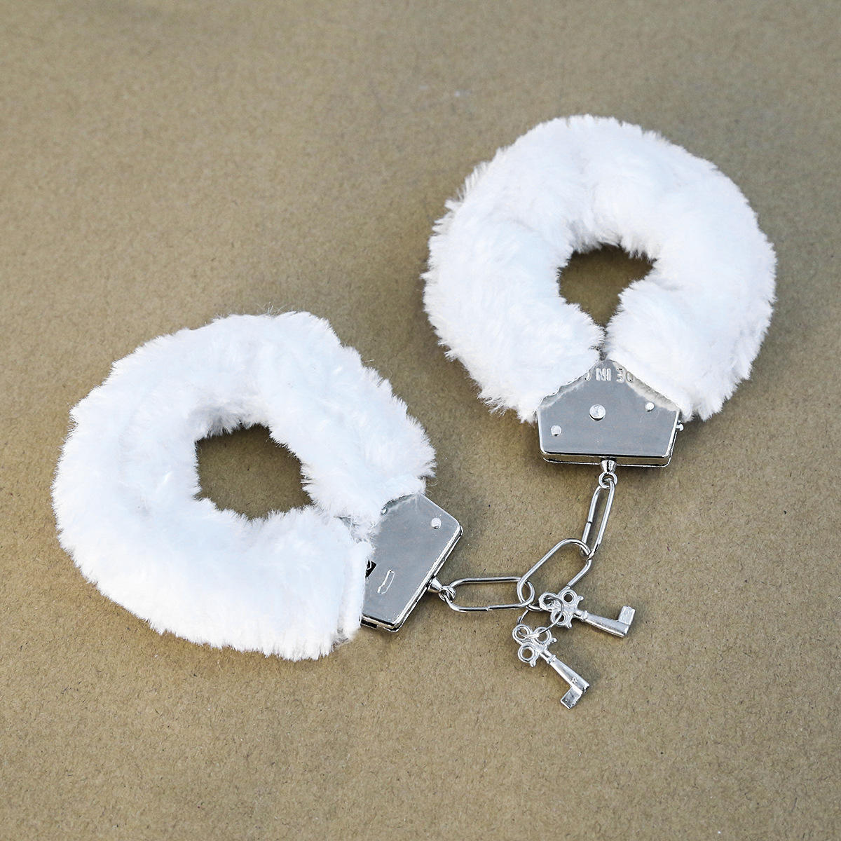 White plush faux cufflinks