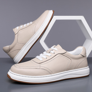 Chaussures de marche beige à empeigne en maille, lacets, semelle intermédiaire en PU amortie, semelle extérieure en caoutchouc antidérapante, tendance mode toutes saisons, vente en gros - Product Image 5