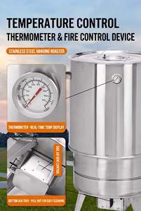 Barbecue en acier inoxydable multifonctionnel avec fumoir, utilisable en intérieur et en extérieur - Product Image 4