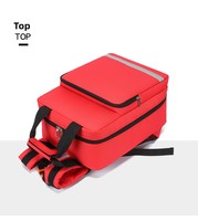 Trousse de premiers secours portable grande capacité en tissu Oxford orange/noir avec poignée droite, personnalisable, pour extérieur, maison, urgence automobile