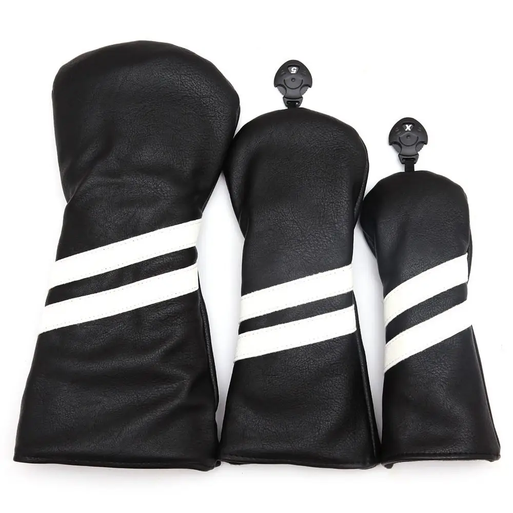 Full Set Golf Wood Clubs Head Cover Advanced PU Leather Embroidery Golf Head Cover For Driver