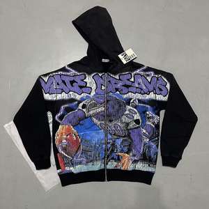 Felpa con Zip Grafica Valley <span class=keywords><strong>Dreams</strong></span> per Uomo e Donna Multi-Design (Sports Ape/Statua della Libertà/Stampa Vintage) Ecologica Antivento - Product Image 1