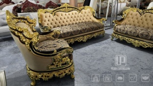 Lo último en muebles antiguos de palacio para sala de estar, juego de sofás grandes de madera de Italia <span class=keywords><strong>del</strong></span> <span class=keywords><strong>siglo</strong></span> <span class=keywords><strong>XIX</strong></span>, decoración clásica dorada, sofás de lujo reales - Product Image 2
