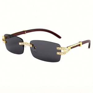 Gafas de Sol de Lujo Vintage 2022 sin Montura, Gafas de Sol con Diamantes para Mujer, Lentes con Protección UV400, Gafas sin Marco - Product Image 5