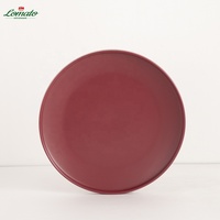 Vaisselle en céramique italienne de luxe Assiettes de fête de restaurant en grès rouge mat Service de table 16 pièces vente en gros