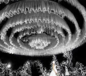 Rideau décoratif de fête de <span class=keywords><strong>mariage</strong></span> en forme de S suspendu décoration de plafond draperie avec accessoires de bandes de LED - Product Image 1