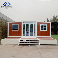 Casa Contenedor Expandible de Estructura de Acero Resistente, Fácil de Montar, Casa Prefabricada con Cocina y Baño para Vivir
