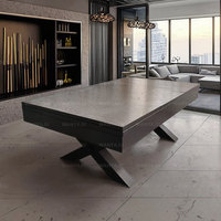 Mesa de billar convertible de madera Wanyaju personalizada de 7, 8 o 9 pies con pizarra, mesa de comedor interior y almacenamiento, mesa de billar económica para el hogar