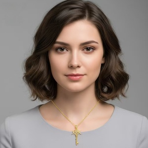 <span class=keywords><strong>Venta</strong></span> Directa de Fábrica: Collar con Colgante de Llave Envolvente de Serpiente Griega, Joyería Elegante de Cobre Ecológico para Hombres y Mujeres - Product Image 3