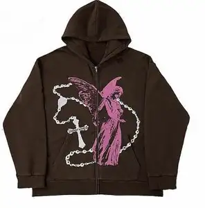 Y2K hoodis-thổ Nhĩ Kỳ trống hoodie người đàn ông biểu tượng tùy chỉnh Zip Hoodie