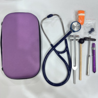 Kit d'examen clinique complet, stéthoscope manuel à double tête en acier inoxydable, ensemble médical portable, étui rigide en EVA, certifié CE