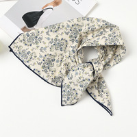 Bandana Katun Musim Panas 55X55Cm Syal Persegi Kecil Syal Bandana Dekoratif Cocok untuk Wanita Gaya Baru