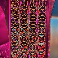 Panneau 3D en plastique Art Déco haut de gamme avec miroir LED mural pour décorations d'anniversaire et de mariage