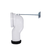 Tuyau de vidange WC mural en plastique PP de type S de 90-105 mm avec connecteur pour cuvette et tige de fixation métallique en option