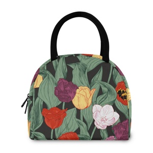 Trendy Fashion Stylish Lunch Bag Custom Tropical Floral Insulation Thermal Puakenikeni Cooler Lunch Bag for Picnic Office Worker - Product Image 2