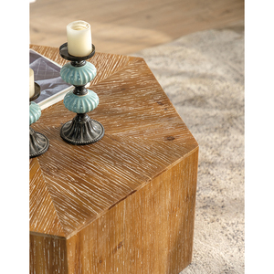 Nuovo Design giapponese Vintage tavolino antico esagono in legno tavolino da salotto - Product Image 2