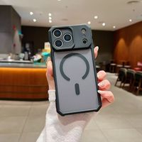 Étui de téléphone magnétique à chargement sans fil BAILI Factory Super Anti-chute à quatre coins, avec bordure colorée effet peau pour iPhone 17