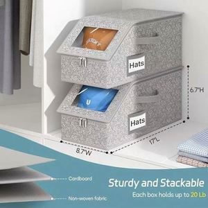 Foldable Oxford Cloth Storage <b>Box</b> <b>Hat</b> Organizer Bin For Bedroom Living Room Bathroom Space Saver - Product Image 6