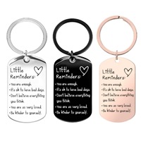 Porte-clés en acier inoxydable gravé, cadeau inspirant, petits rappels positifs, optimiste, confiant, vente chaude