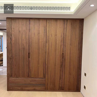 XINGRUO Armoire sur mesure en bois massif avec tiroirs, finition grain de bois, pour chambre à coucher, appartement, hôtel, villa, projets