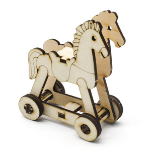 Kit de modèle de cheval en bois, jouet éducatif pour enfants, expérience scientifique, forme animale, contrôle manuel, 4-6 ans - Product Image 2