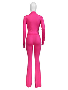Conjuntos Deportivos de Dos Piezas para Mujer, Chaquetas Largas Ajustadas y Pantalones Acampanados, Ropa de Otoño Invierno 2024, Conjuntos Femeninos, Ropa en Oferta - Product Image 5