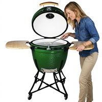 Barbecue au charbon de bois AUPLEX Kamado 24 pouces, moderne et haut de gamme, en céramique
