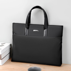 Sac pour ordinateur portable imperméable en Oxford, mallette d'affaires, grande capacité, léger, minimaliste, 15,6 pouces, sacoches pour hommes, cuir véritable - Product Image 5