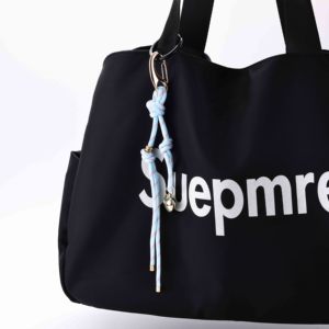 <strong>Customization</strong> Graceful Sleek Clean-lined <strong>Light</strong> Blue Patterned Rope Knot Heart Shaped Decoration Metallic <strong>Key</strong> <strong>Chains</strong> Bag Charms - Product Image 2