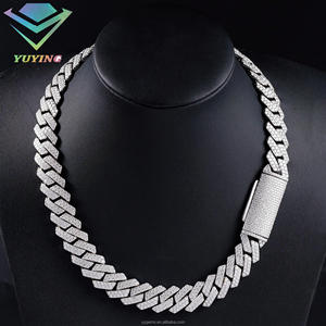 Collar de Cadena Cubana Hip Hop para Hombre, con Moissanita VVS, Plata de Ley 925, Chapado en Oro, Certificado, Pasa la Prueba de Diamantes, en Oferta - Product Image 4