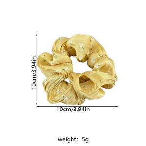 Wholesale Double-Piece Vintage <strong>Printed</strong> <strong>Headbands</strong> Flowing Light Gradient Net Gauze Scrunchies Fabric Material Girls Women - Product Image 5