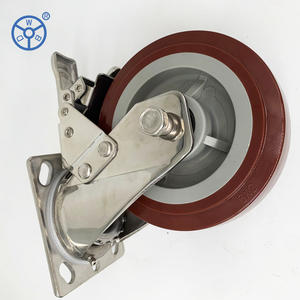 WBD Langlebiger Fabrik preis Edelstahl <span class=keywords><strong>Heavy</strong></span> <span class=keywords><strong>Duty</strong></span> <span class=keywords><strong>Caster</strong></span> PU Material PP Core <span class=keywords><strong>Caster</strong></span> Wheels - Product Image 5