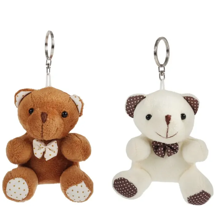 LLavero de oso de peluche de 12cm, pequeño oso de peluche, juguetes para regalo de boda