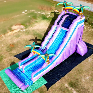 Giant outdoor kids party jumping bounce <b>house</b> <b>inflatable</b> purple plunge tropical slide for sale - Product Image 1