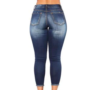 <span class=keywords><strong>Jeans</strong></span> Skinny Sexy da Donna Personalizzati all'Ingrosso, Elasticizzati e alla Moda, Vestibilità Slim con <span class=keywords><strong>Vita</strong></span> Media e Stile Dritto in Denim - Product Image 4