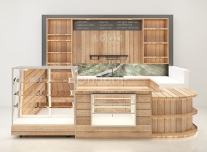 Quiosco de Lujo para Cafetería en Tiendas Minoristas y Centros Comerciales con Elegante Mostrador de Hierro y MDF, Diseño Completo para Cafetería - Product Image 4