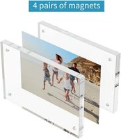 Marco de fotos de acrílico personalizado de pie libre duradero de 10 + 10MM marco de fotos magnético de acrílico de pantalla sin marco de doble cara transparente