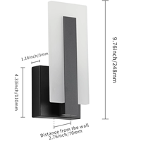 Appliques murales LED modernes - Noir 3000K Blanc chaud Éclairage intérieur