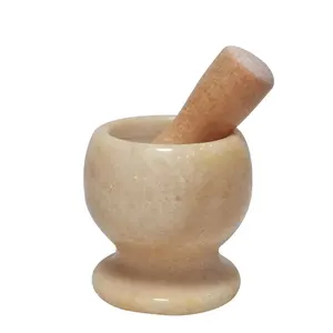 כלי מטבח שום מרגמה אבן שיש מטחנת אבן ומסט pestle