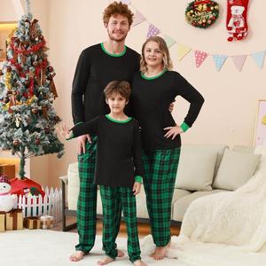 Camiseta Familiar a Cuadros con Logotipo Personalizado, Sublimable, en Oferta, Conjunto de Pijamas Navideños - Product Image 3
