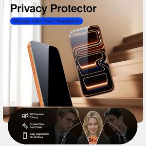 ฟิล์มกันรอยแบบกำหนดเองสำหรับ iPhone 18 Pro 9H 28 °   ฟิล์มกระจกนิรภัยป้องกันการสอดแนมสำหรับหน้าจอโทรศัพท์มือถือ - Product Image 2
