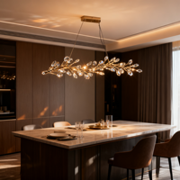 Lustre en cristal en fer forgé de style européen JACKSUN avec un design floral unique pour les îles de la salle à manger