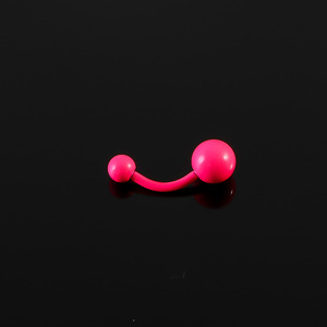 Anneau de nombril en acier inoxydable, couleur bonbon, électroplaqué, motif géométrique, finition peinte, double filetage, bijou corporel - Product Image 4