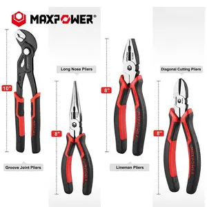 MAXPOWER Pliers Set 4pcs Construction Basic Repair Woodwork Tools